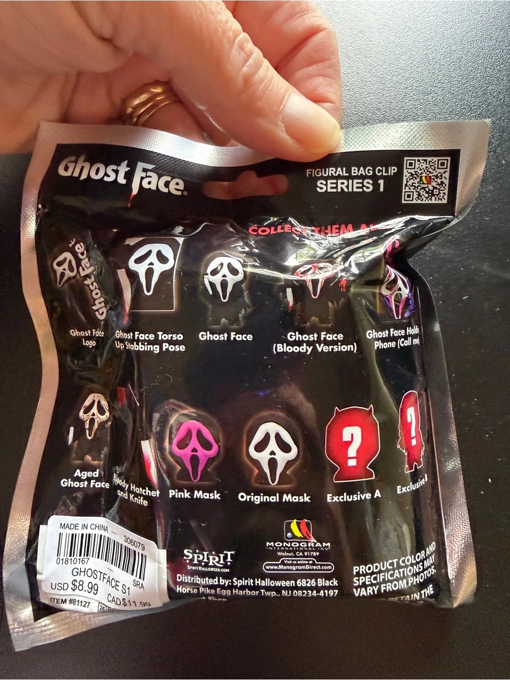New Ghost Face Scream Blind Bag Figural Keychain Clip 'Call Me' Series 1